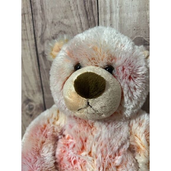 Build a Bear Workshop Pink Peach Orange Sherbert Swirl Bear Tie Dye Retired - Picture 2 of 6